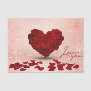 Valentine's Day Rose Heart Bouquet - Tissue Paper