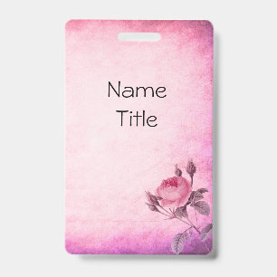 Valentine's day Rose ID Badge