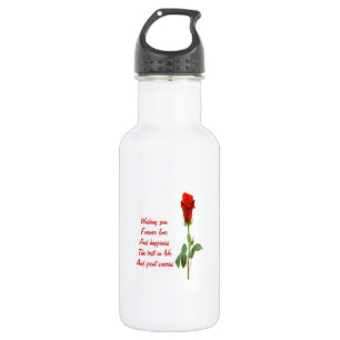 valentine's day rose poem 532 ml water bottle