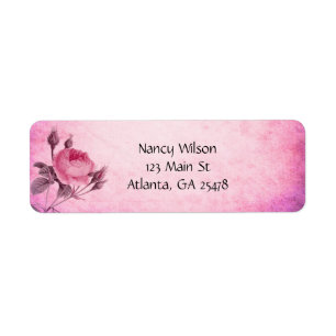 Valentine's day Rose Return Address Label