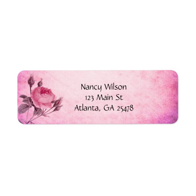 Valentine's day Rose Return Address Label (Front)