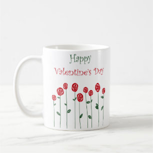 Valentine's Day Roses Ostrich Love Romance Flower Coffee Mug