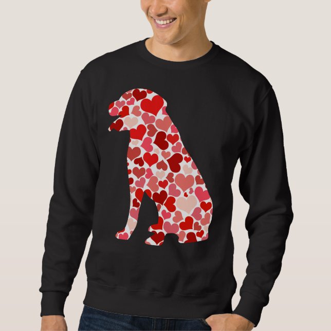 Valentines Day Rottweiler Dog Hearts Puppy Lover D Sweatshirt (Front)