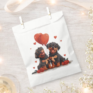 Valentines Day Rottweiler Dogs Favour Bag