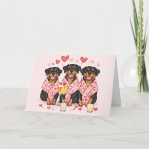 Valentines Day Rottweiler Dogs Holiday Card