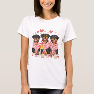 Valentines Day Rottweiler Dogs T-Shirt