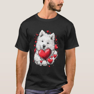 Valentine's Day Samoyed Dog Vector T-Shirt