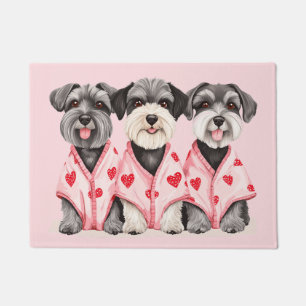 Valentines Day Schnauzer Dogs Doormat