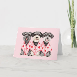 Valentines Day Schnauzer Dogs Holiday Card