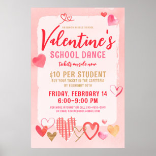 Valentine's Day School Dance Invitation Poster