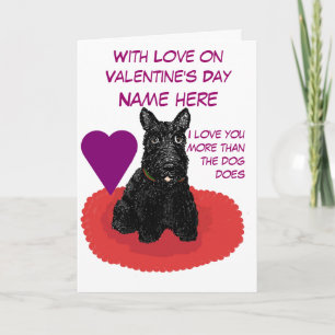 Valentine's Day Scottish Terrier Customisable Card