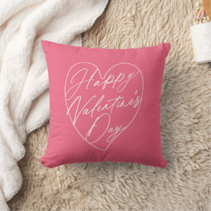 Valentine's Day script in heart design Cushion