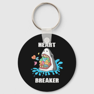 Valentines Day Shark Heart Breaker Fun Boys Kids  Key Ring