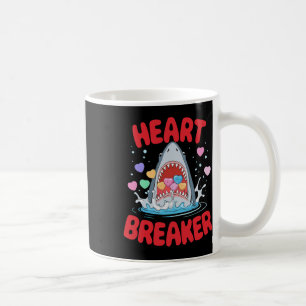 Valentines Day Shark Heart Breaker Funny Boys Kids Coffee Mug