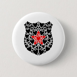 Valentines Day Sheriff Heart Dge V Valentine's Fun 6 Cm Round Badge
