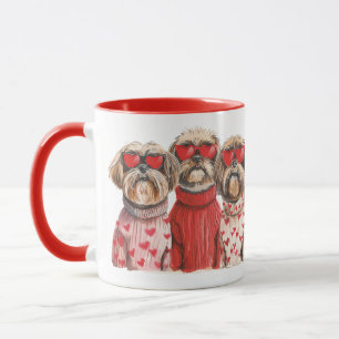 Valentines Day Shih Tzu Dogs Mug