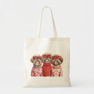 Valentines Day Shih Tzu Dogs Tote Bag