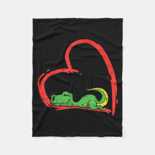 Valentines Day Shirt Funny Heart Trex Sleeng Dinos Fleece Blanket