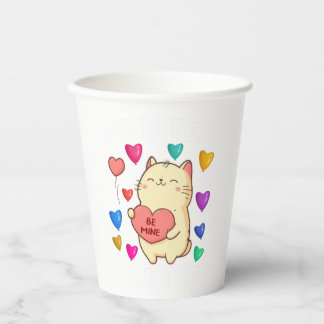 Valentines Day Shirt, Puurfect Valentine Cute Cat Paper Cups