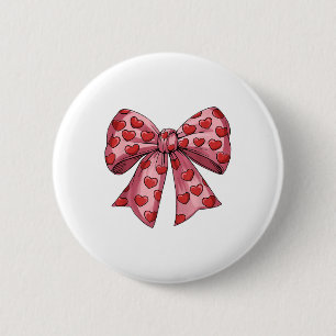 Valentines Day Shirts For Girls Women Coquette Bow 6 Cm Round Badge