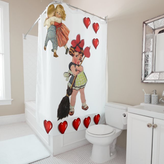 Valentines Day shower curtain (In Situ)