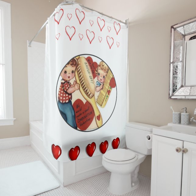 Valentines Day shower curtain (In Situ)