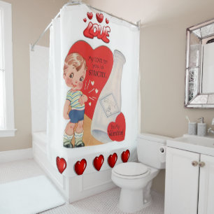 Valentines Day shower curtain