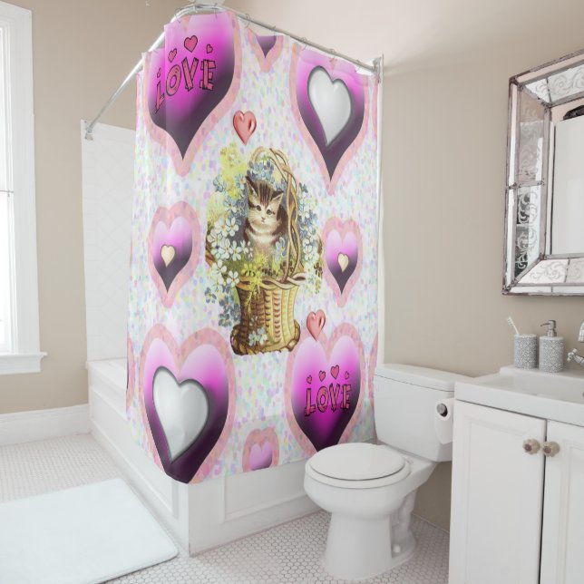 Valentine's Day Shower Curtain (In Situ)