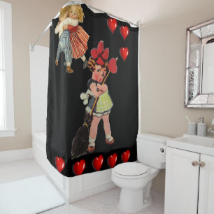 Valentines Day shower curtain