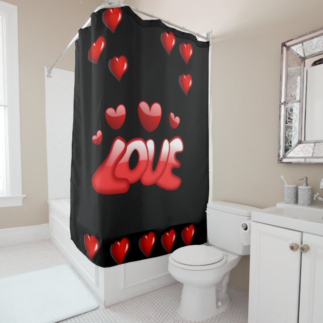 Valentines Day shower curtain (In Situ)