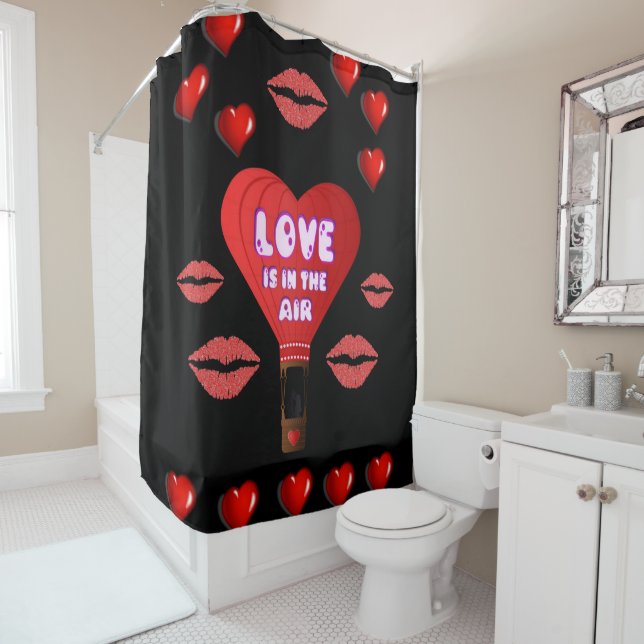 Valentines Day shower curtain (In Situ)