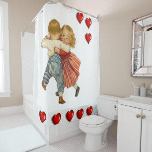 Valentines Day shower curtain