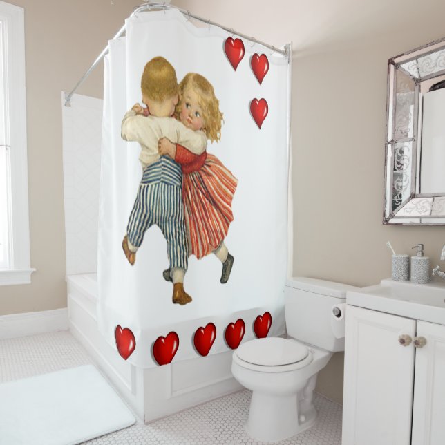 Valentines Day shower curtain (In Situ)