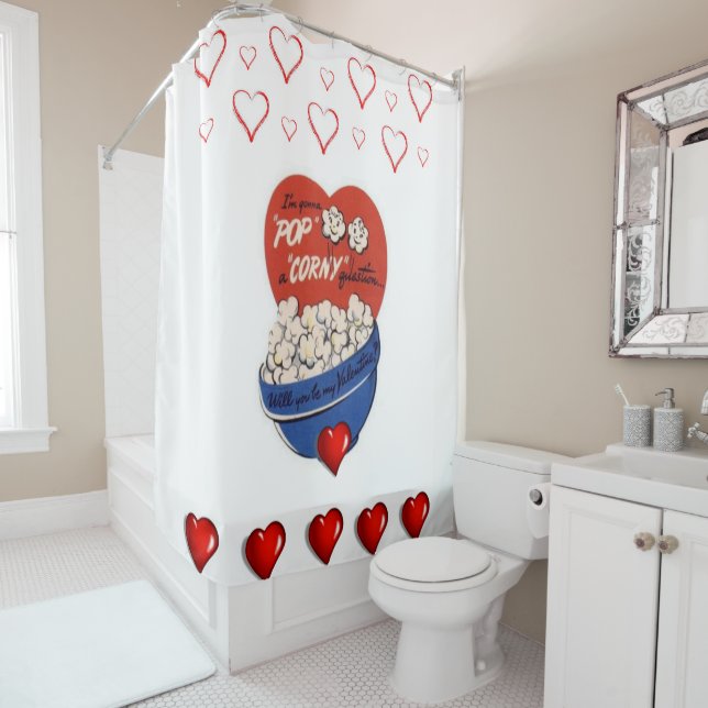 Valentines Day shower curtain (In Situ)