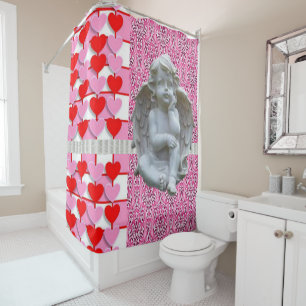 Valentine's Day Shower Curtain, Angel Curtain