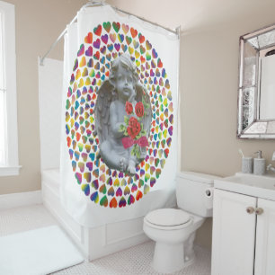 Valentine's Day Shower Curtain, Angel Curtain