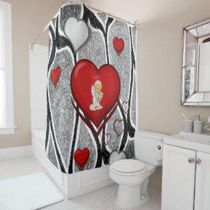 Valentine's Day Shower Curtain, Angel Curtain