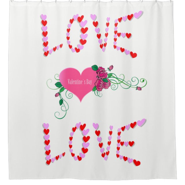Valentine's Day Shower curtain Love (Front)