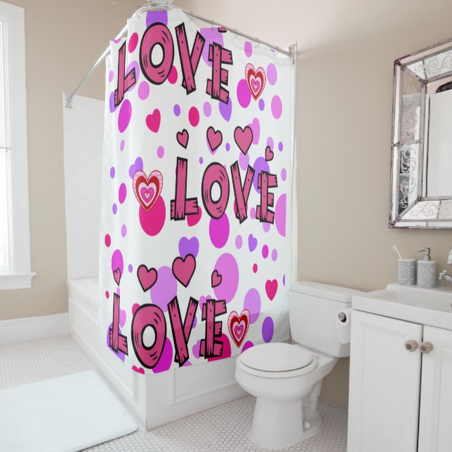 Valentine's Day Shower Curtain, Love Curtain (In Situ)