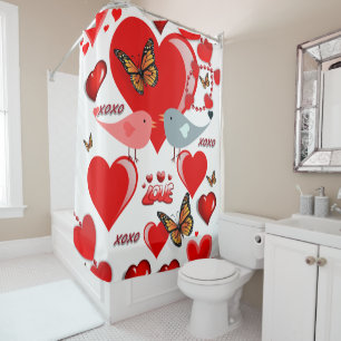 Valentine's Day Shower Curtain, Love Curtain