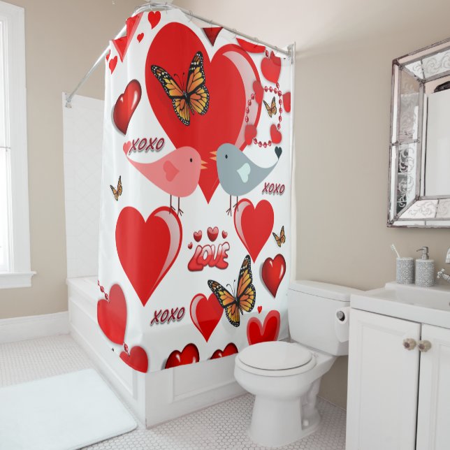 Valentine's Day Shower Curtain, Love Shower Curtain (In Situ)