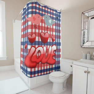 Valentine's Day Shower Curtain, Love Shower Curtain