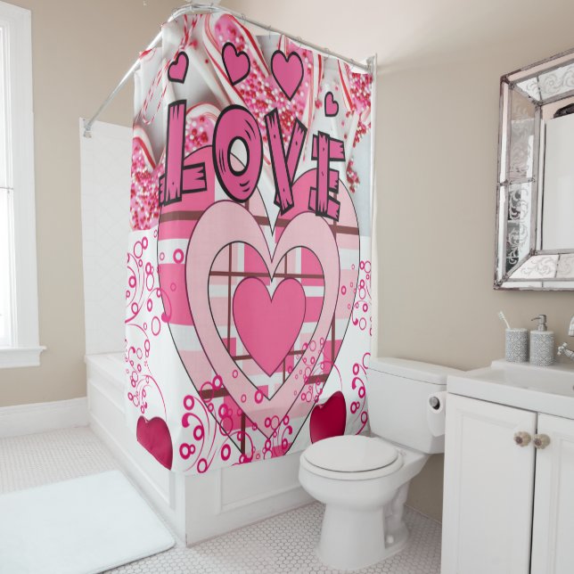 Valentine's Day Shower Curtain, Love Shower Curtain (In Situ)