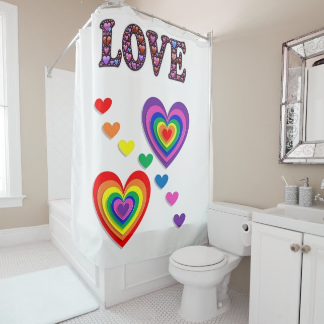 Valentine's Day Shower Curtain, Love Shower Curtain (In Situ)