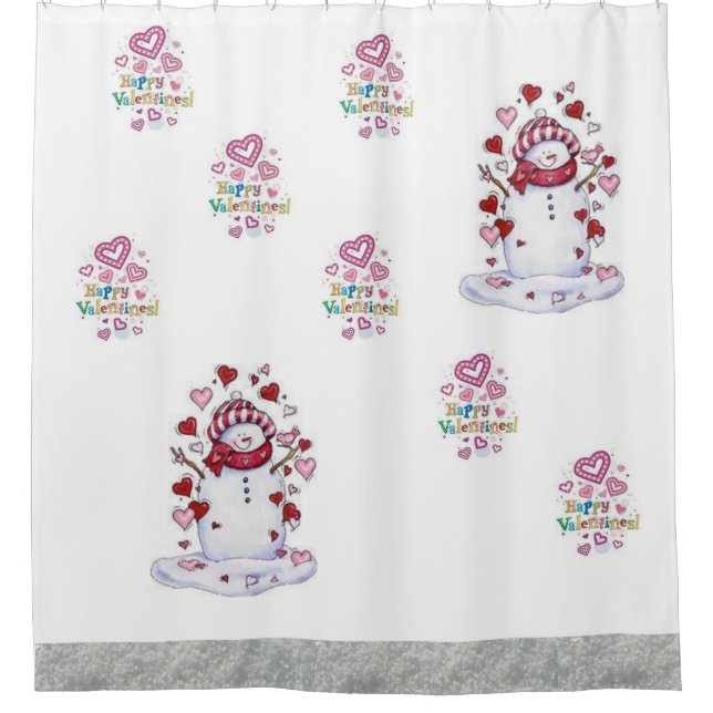 Valentine's Day Shower curtain Snowman (Front)