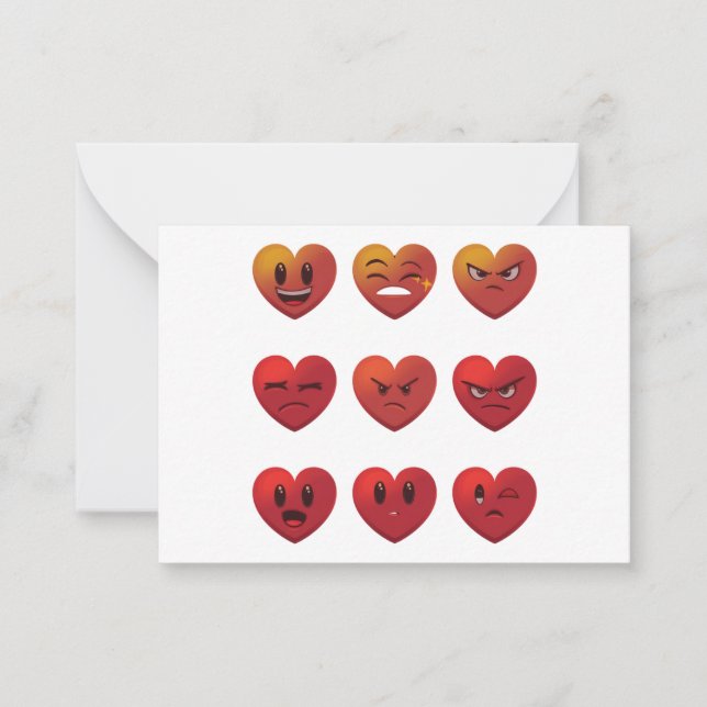 Valentines Day Silly Faces Hearts Funny Card (Front)