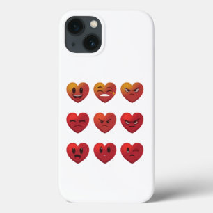 Valentines Day Silly Faces Hearts Funny iPhone 13 Case