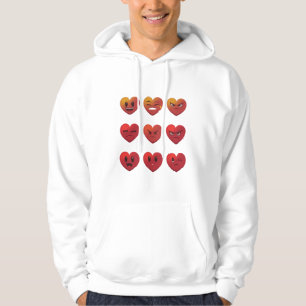 Valentines Day Silly Faces Hearts Funny Hoodie