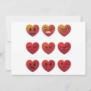 Valentines Day Silly Faces Hearts Funny Invitation