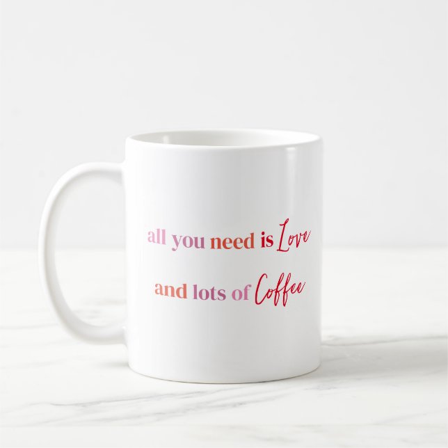 Valentine's Day Simple Love Calligraphy Custom Coffee Mug (Left)